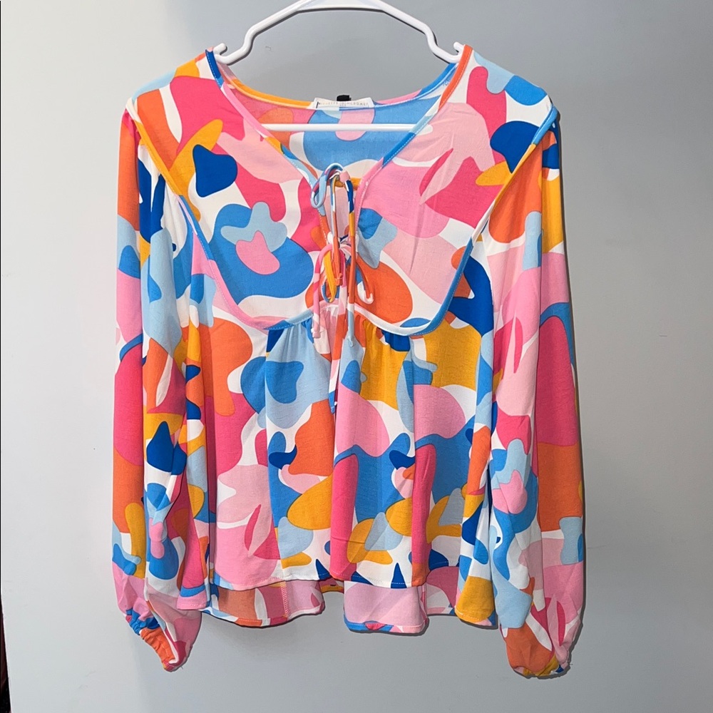 Michelle McDowell Pink and Blue Top